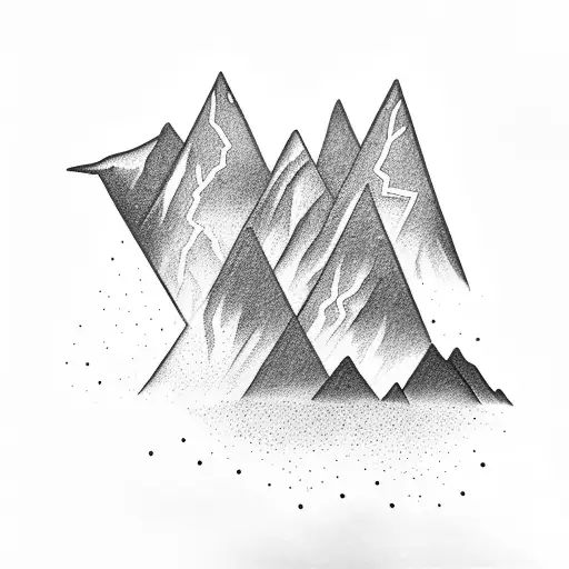 Lightning In Shape Of Mountain