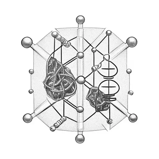 Chemistry-inspired Tattoo Featuring Beakers And Dna Strands