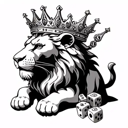 A Crown Lion In Dollars And Dices