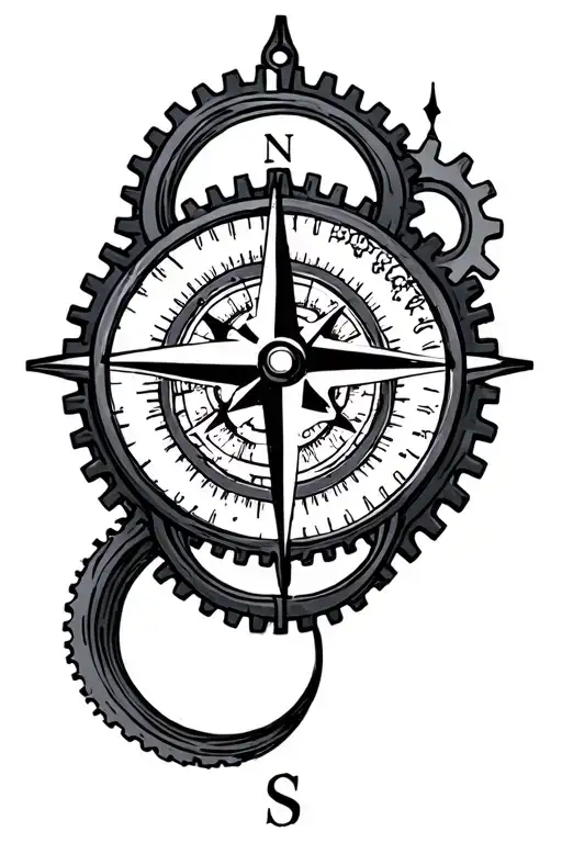 Compass With Gears