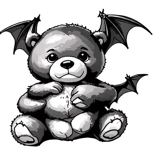 Bat Holding Teddy Bear