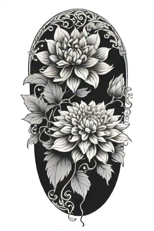 1 Dahlia And 1 Chrysanthemum