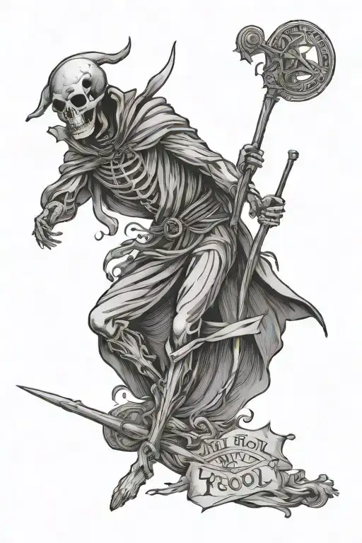 The Fool Tarot Card Representing Death
