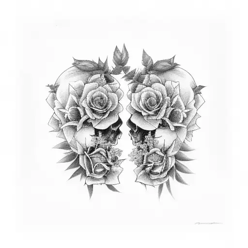 Rose And Honeysuckle With Twin Faces Gemini