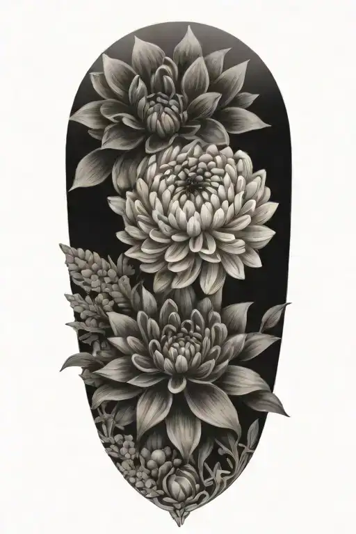 Dahlia And Chrysanthemum