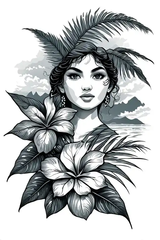 Hawaiian Theme With Sky