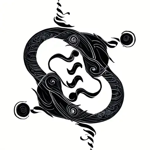 Enso And Aum Symbol Incorporated Within Each Other