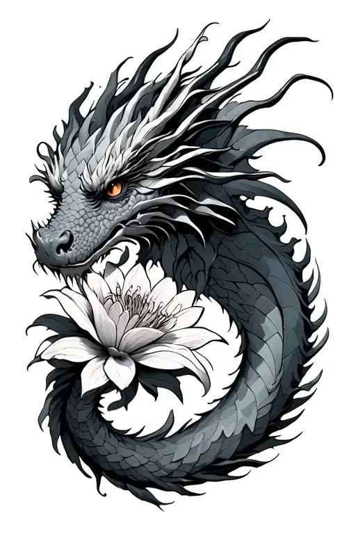 Dragon And Lys Flower