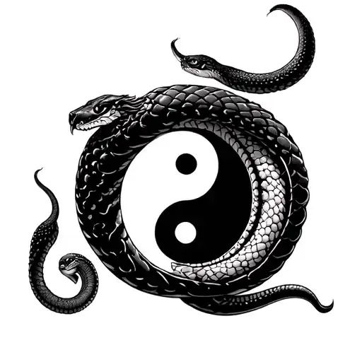 Snake With Yin Yang Symbol