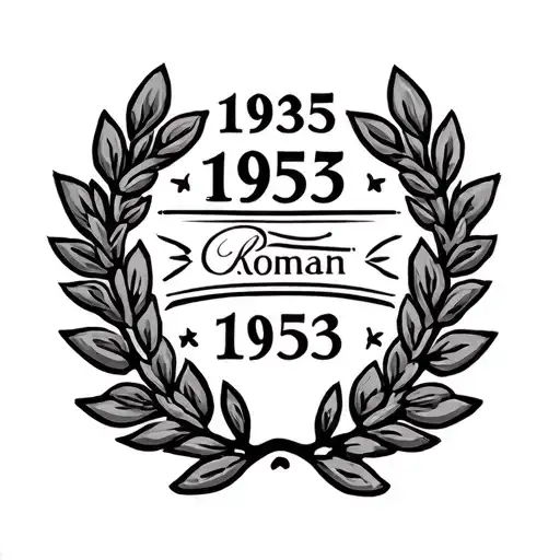 Laurel Wreath With 1955 And 1963 As A Roman Year