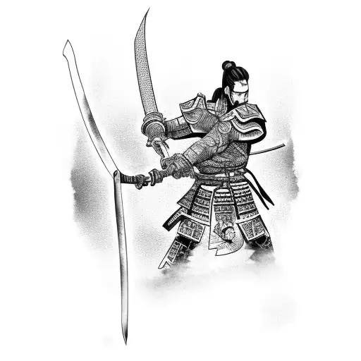 A Manga-style Samurai Warrior With Vilnius Cityscape As The Background