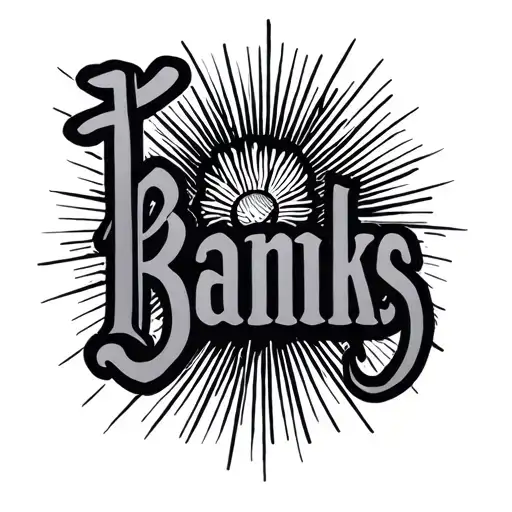 The Word Banks In Cursive With The Sun Shining Light