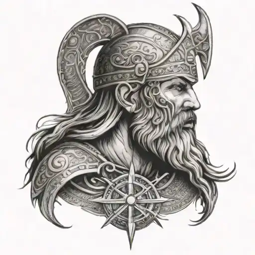 Viking With Compass