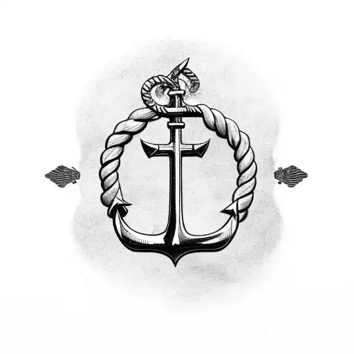 Danish Flag With Anchor Og Thor Hammer