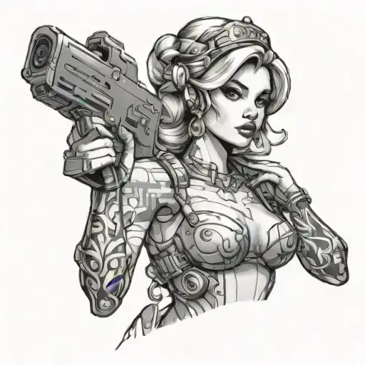 A Beauty Queen Character With A Controller In One Hand And Space Focused