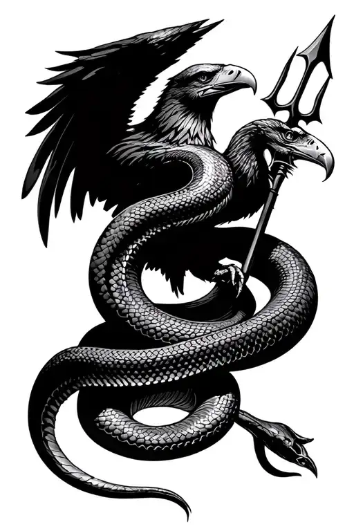 Snake With Trident Eagle