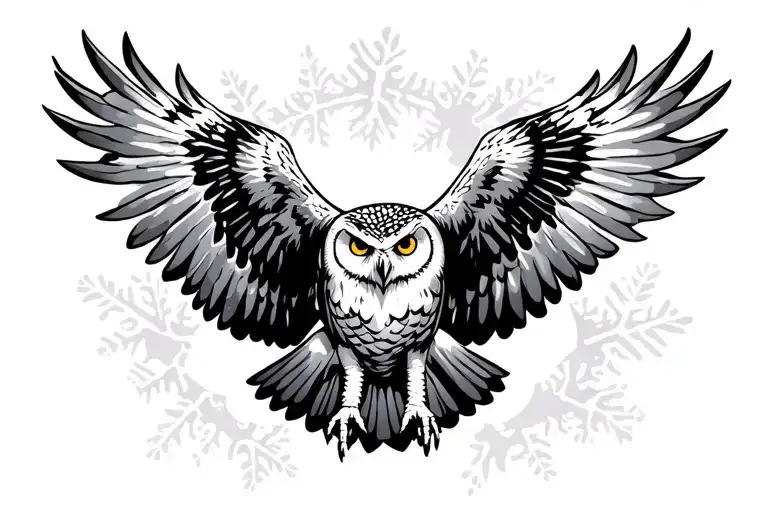 Snow Owl Flying Aggresive