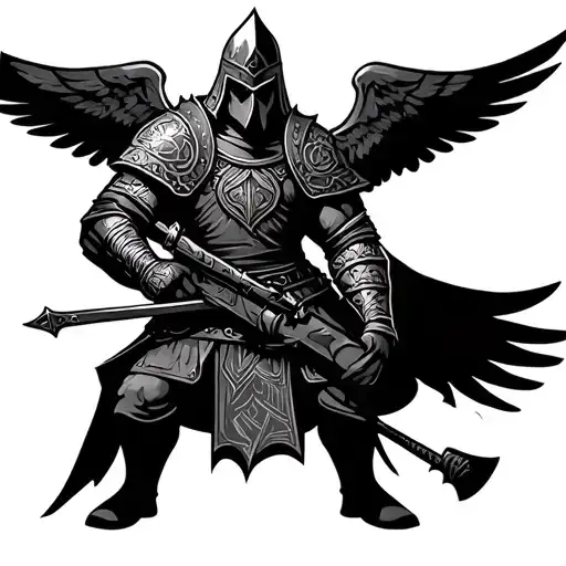 A Warrior With The Background Related To War