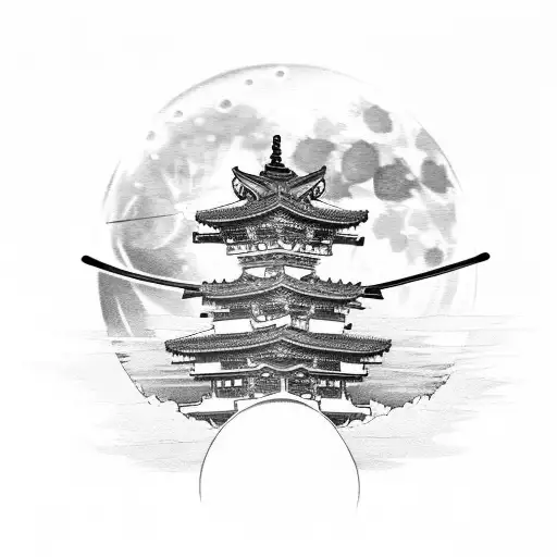 Samurai Looking At The Moon