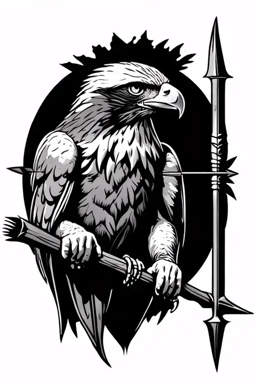 Hawk Holding An Arrow