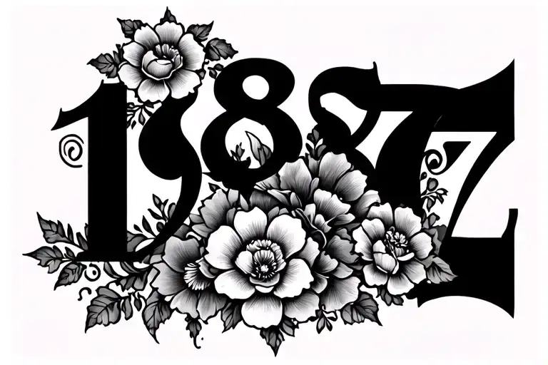 Tattoo Of The Year 1987 With Floral Coming From Each Side To Fit Under Knew