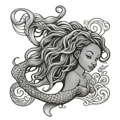 Mermaid With Dreadlocks Peaceful Disney African American