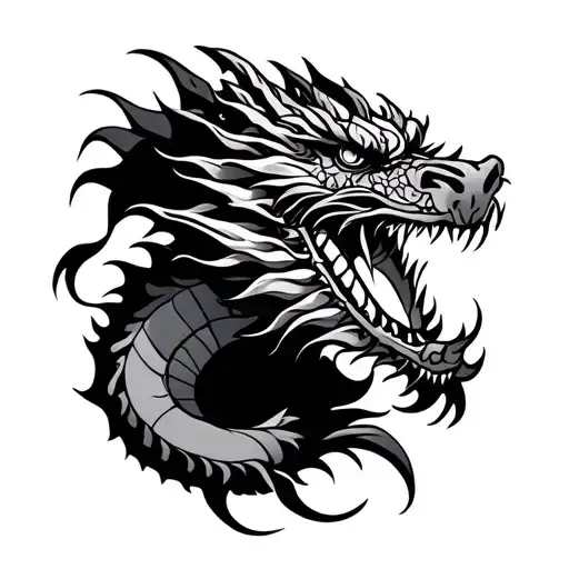 Want Dragon Tattoo Design With Combination Of Japanese Dragon And German Dragon