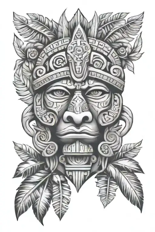 Mayan Jungle Theme Shoulder Tatoo