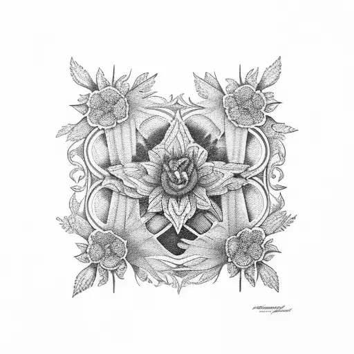 Medium Size Floral Gothic Chest Peices