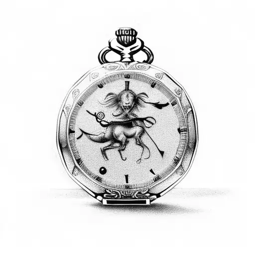 Dali Pocket Watch With Zodiac Symbols