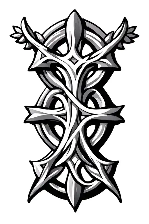 Celtic Cross Simple Outline