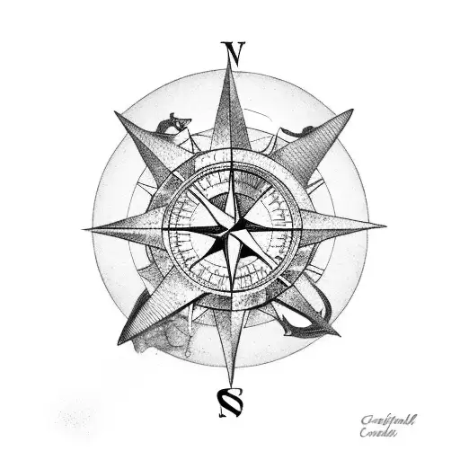 Cardinal And A Compass