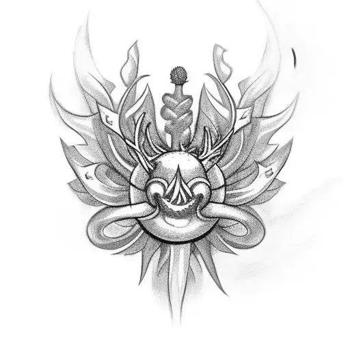 Thistle And Shamrock Crown On Fire