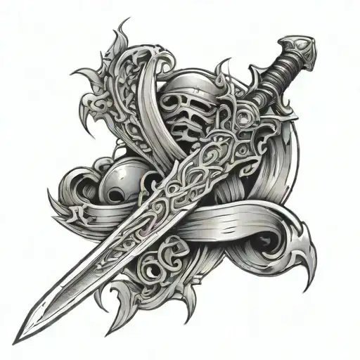 Number 5 With Sword Going Through It