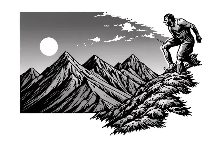 Add A Back Runner Climbing The Mountain With Sun