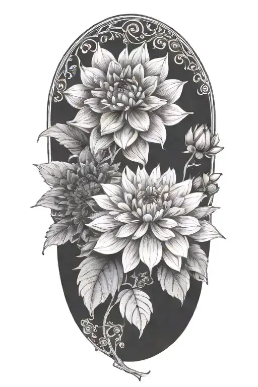 1 Dahlia And 1 Chrysanthemum