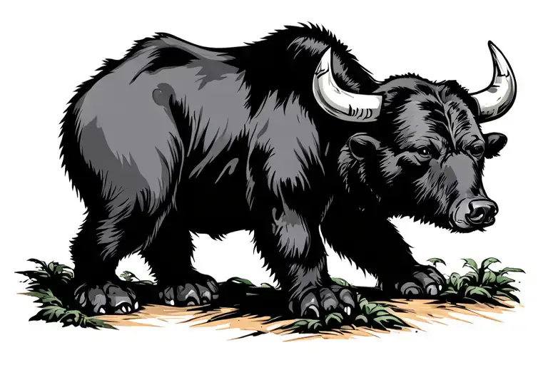 Bull In Bear Paws