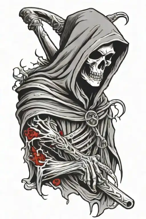 Grim Reaper With Blood Coming Out Of Eyes