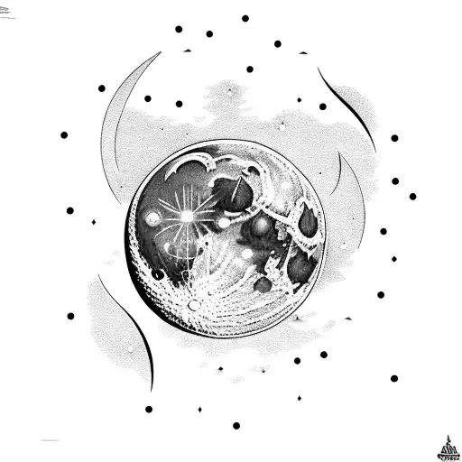 The Moon And The Northern Lights