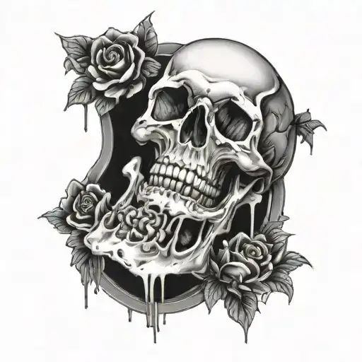 Crawling Skull Surrounded By Cemetery Reaching Up