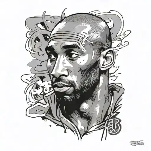 Kobe Bryant With Black Mamba Wrapped Around Him