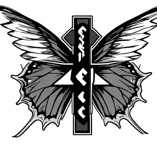 Ems Star Of Life As Butterfly Tattoo With Trauma Shears As Wings