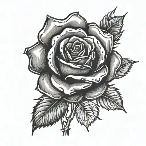 Black Rose On A Stamp