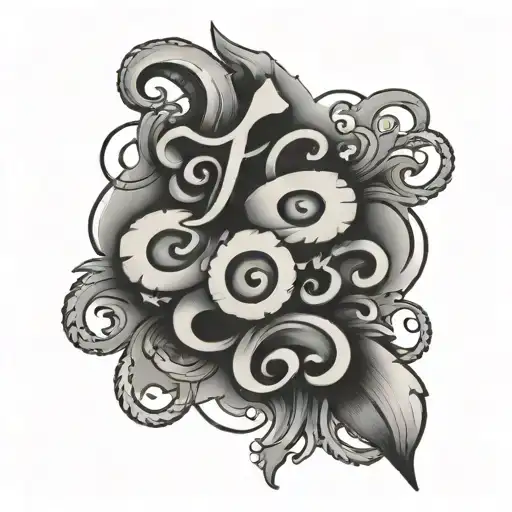 Tattoo With Non Descript Cursive Writing