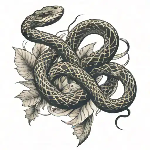 Combine Music Notes With A Snake Weaving Through Them