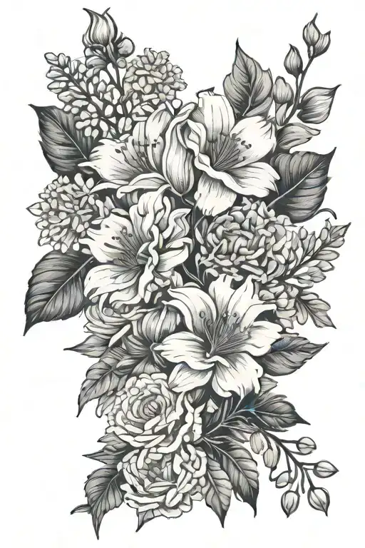 August And January Birth Flower Bouquet