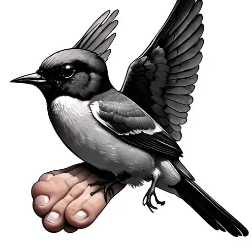 Swallow Bird On Inside Of Foot