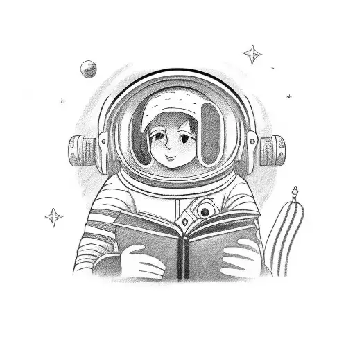 Astronaut Reading A Book