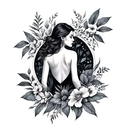 Tattoo Back Woman Free Botanical Nature