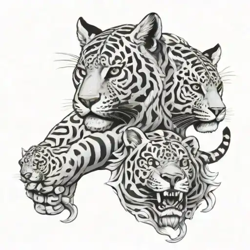 Forearm Sleeve Mexican Warriors With Jaguar